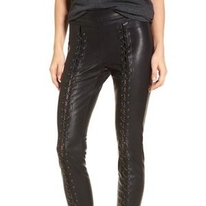 Blank NYC Denim Lace-Up Faux Leather Pants